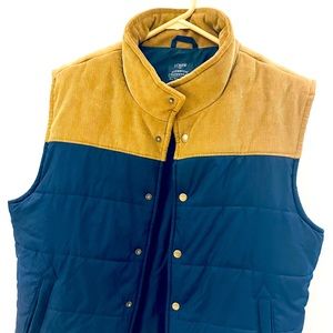 J Crew navy/tan vest